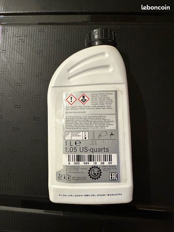 Liquide de refroidissement 325,6 Rose antigel 1L Mercedes-Benz - quipement  auto
