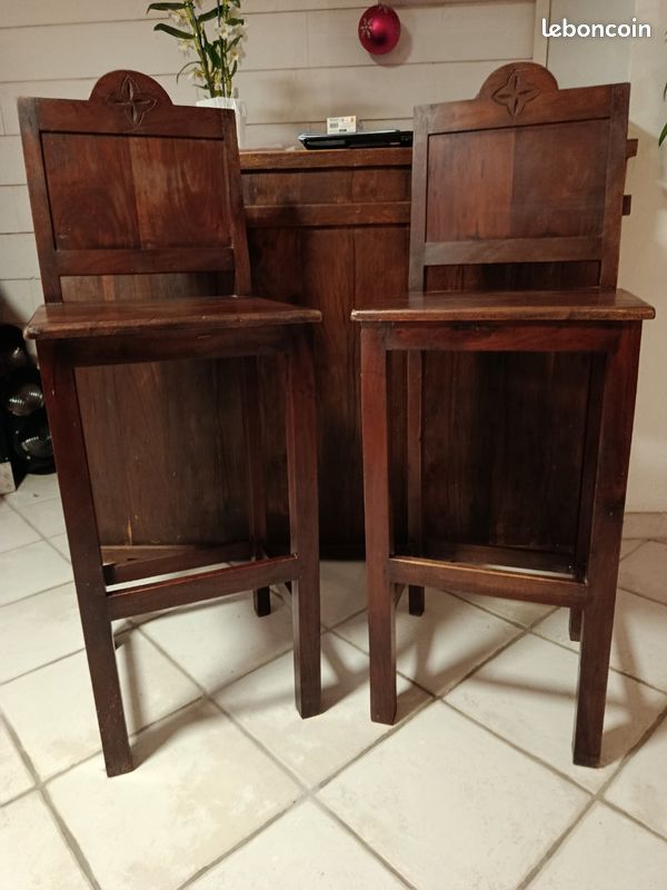 Chaises de bar en teck (image 1)