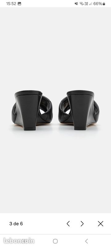 Mules sandales Emma Coach cuir noir Chaussures