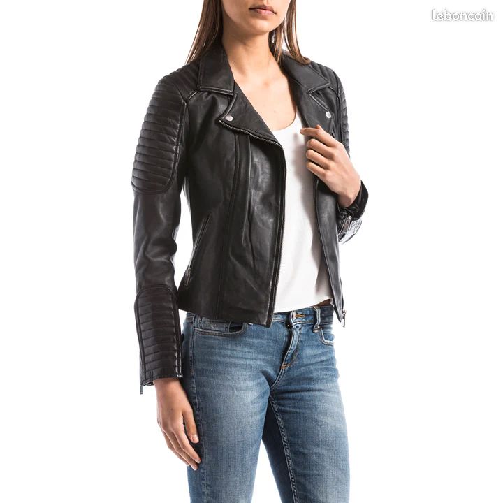 Perfecto, blouson, veste en cuir femme marque Blue Wellford modèle
