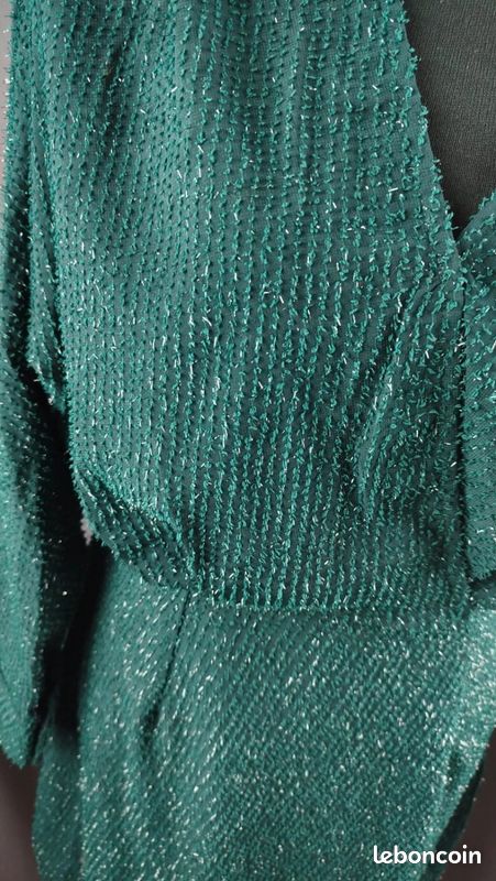 Robe verte soirée pailletée Charlior S/M (image 3)
