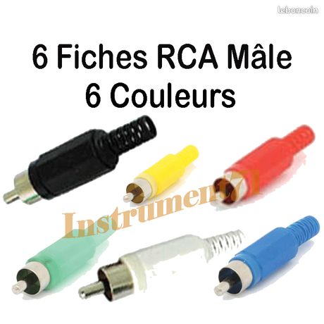 2 Fiches RCA Femelle à Souder, Couleur Verte Avec Capot Plastique - Pour Câbles Audio, Neuf