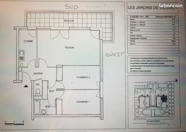 Appartement a louer guyancourt - 3 pièce(s) - 69 m2 - Surfyn