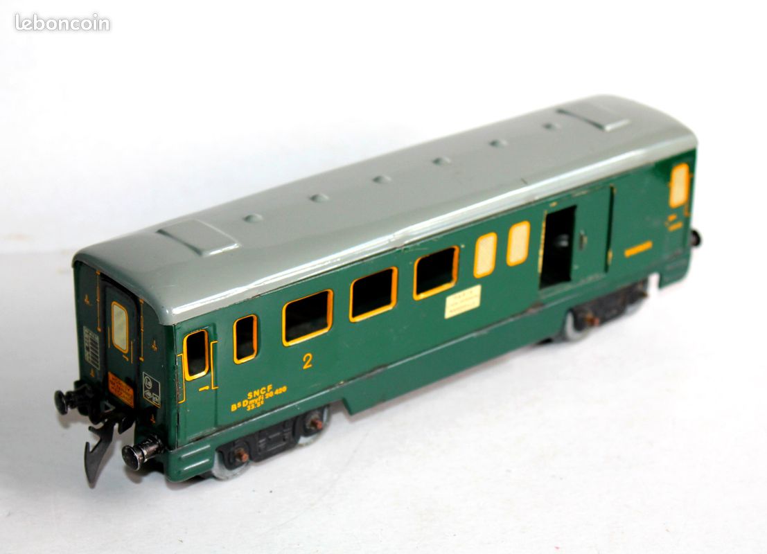 HORNBY O VOITURE VOYAGEUR 2e Cl MIXTE FOURGON WAGON BAGAGE PARIS MARSEILLE SNCF (image 1)