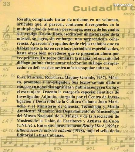 Livre Para el alma divertir par Raul Martinez Rodriguez ( sur la musique cubaine en espagnol) (image 2)