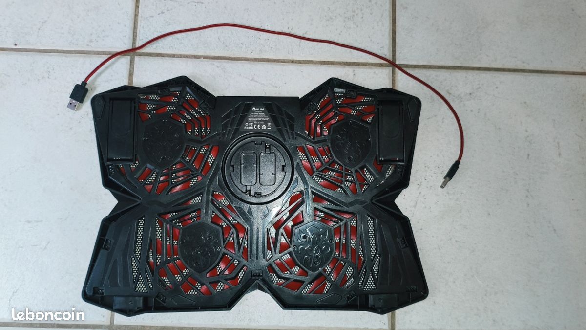 💻⚡ Rehausseur PC Gaming KLIM – 4 Ventilateurs LED Rouges – État Neuf (image 2)