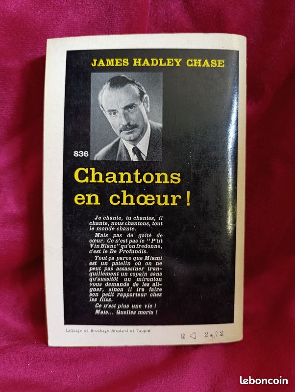 Livre de poche "Chantons en chœur " de James Hadley Chase - Série Noire (Gallimard) (image 2)