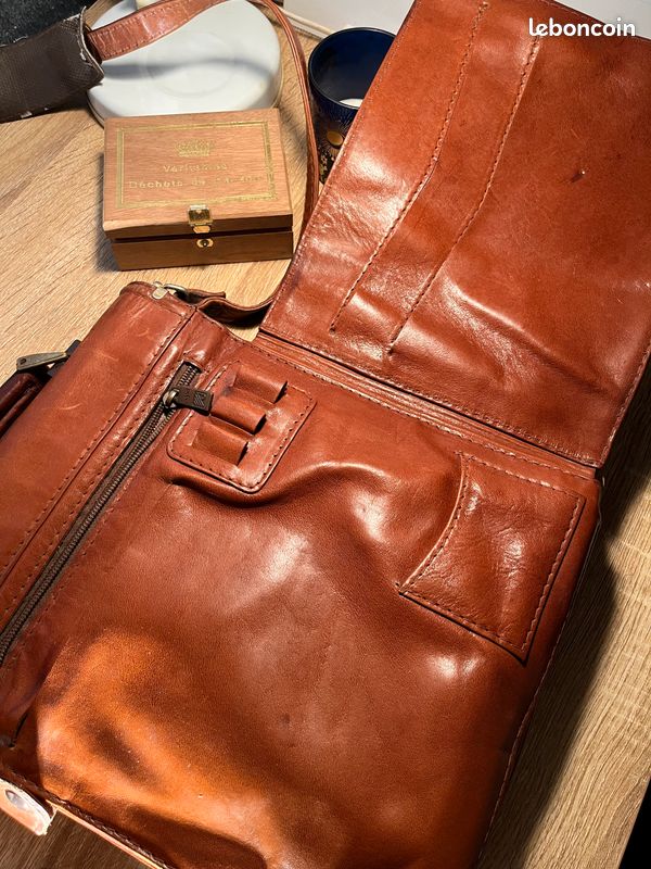Sacoche vintage ADPEL Cuir véritable (image 4)