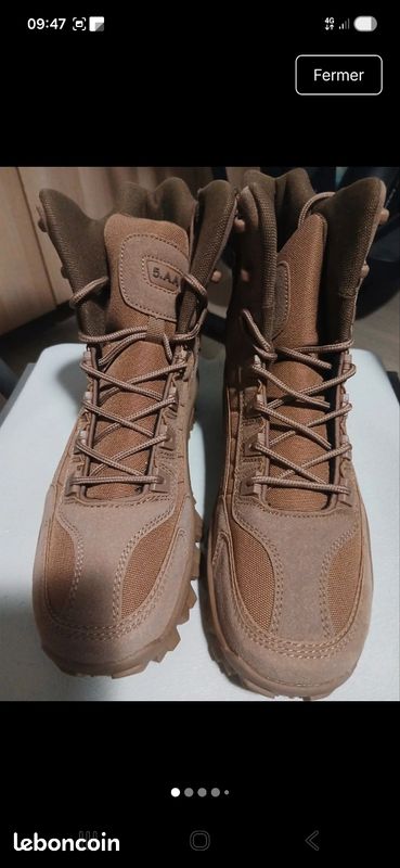 Bottes Tactiques Légères Free Soldier Covert 4.6 - Marron, Taille US 10.5 (EU 43.5)