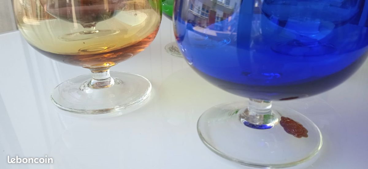 6 verres colorés à cognac (image 5)
