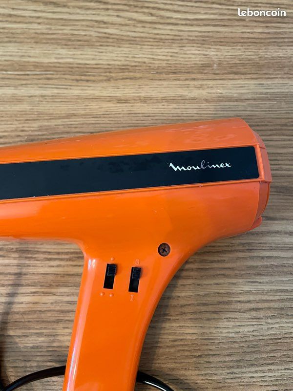 Sèche-cheveux Vintage Moulinex 384 Orange Années 60-70 - Testé Et Fonctionnel - Made In France