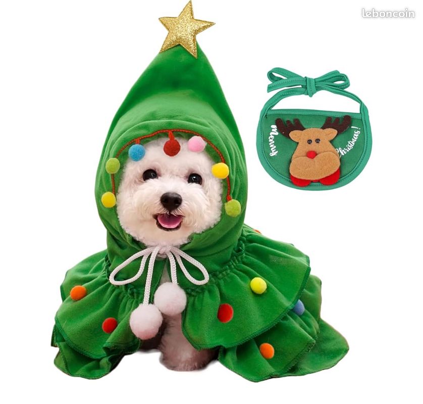 Déguisement Pour chien/chat sapin de Noël 🎄 Accessoires animaux