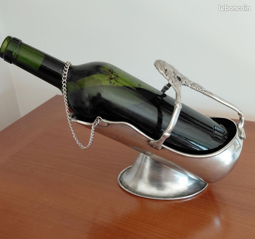 PORTE BOUTEILLE - VERSE VIN EN ETAIN AVEC 2 ANSES