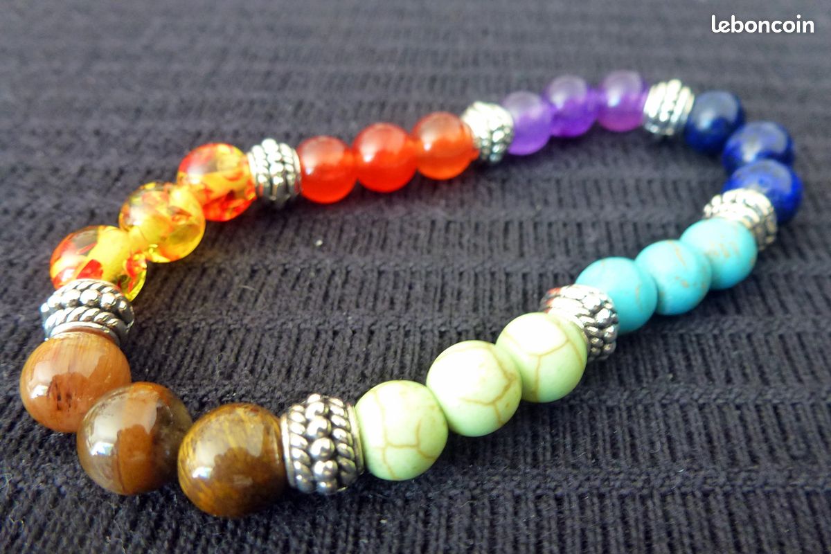 Bracelet les 7 chacrats neuf pierres naturelles (szcz13) (image 1)