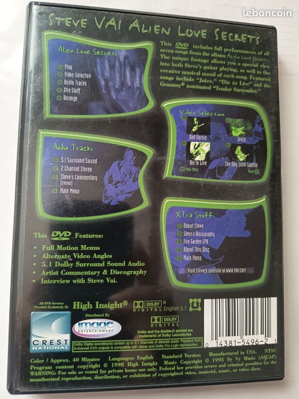 DvD Steve Vai - Alien Love Secrets (image 2)