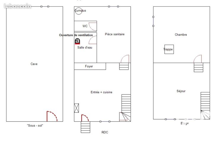 Maison 3 pièces 75 m² · à Ferrières-sur-Sichon · 75 m² · 31 500 €