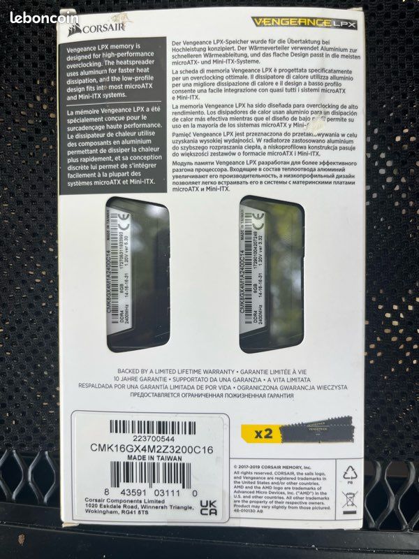 RAM DDR4 2x8Go Corsair (image 2)