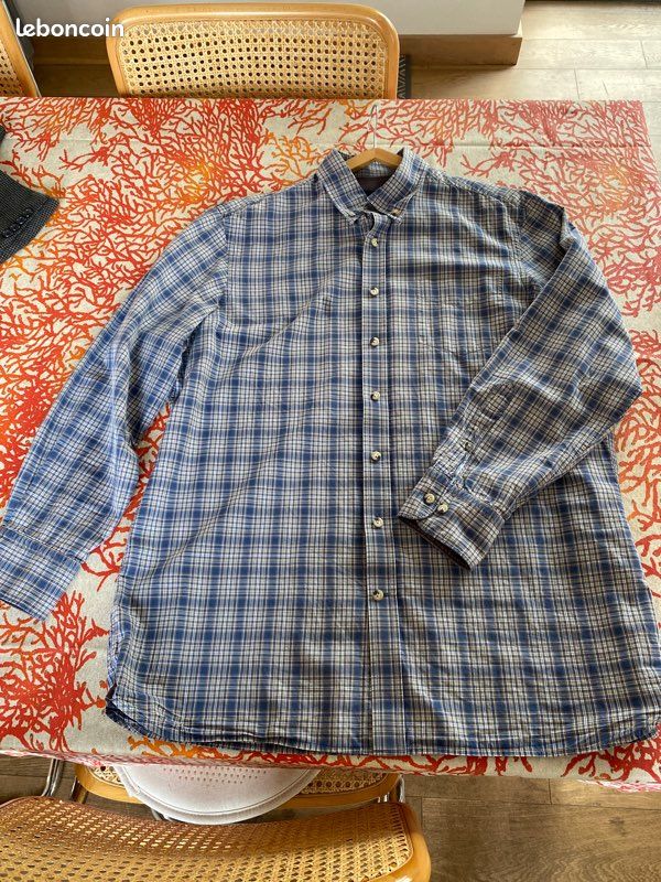 Chemise Homme Hackett – Manches Longues – Coton – Bleu – Taille L-XL