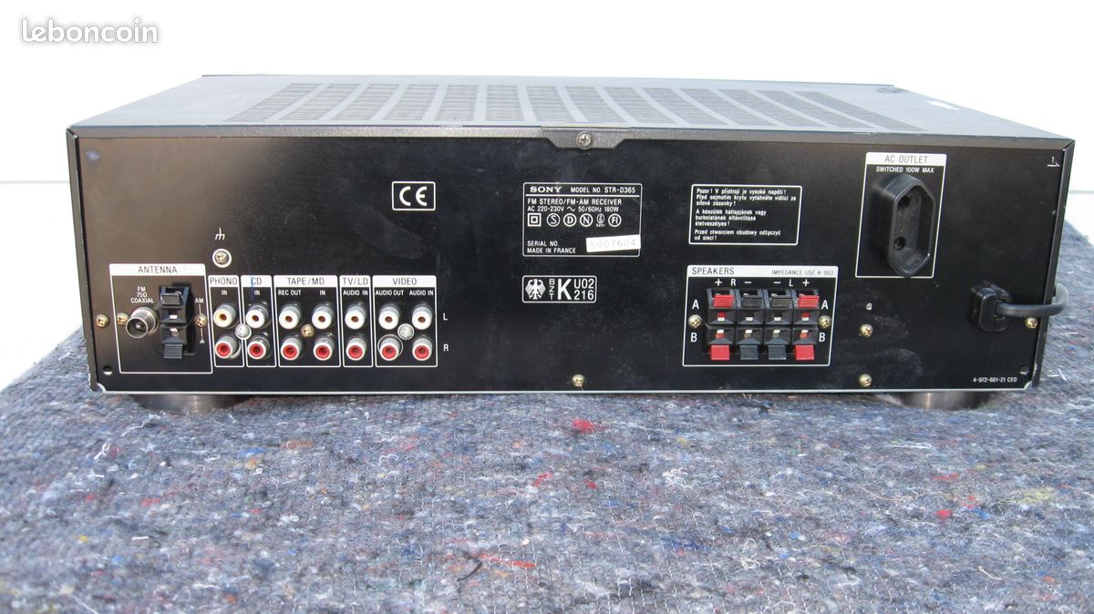 Ampli Tuner Stéréo Vintage Sony STR-V3L, 2x35W, Années 80, Très Bon état