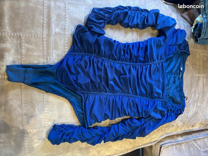 Top noeud taille unique bleu gris - Les Froufrous de Zoé