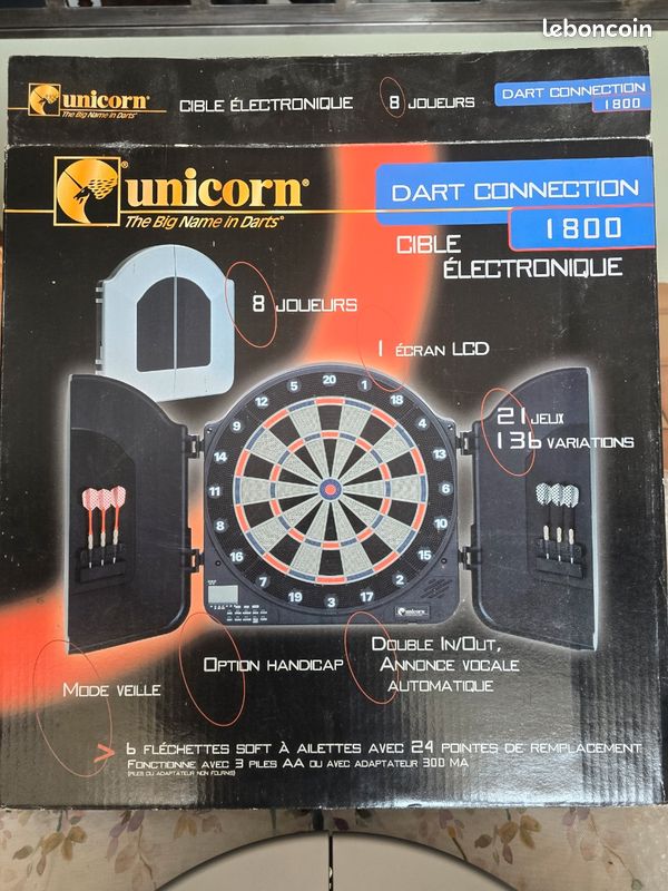 Unicorn Solar Flare Cible Fléchettes Lumineuse LED – Éclairage 360° Sans Ombre, Argenté