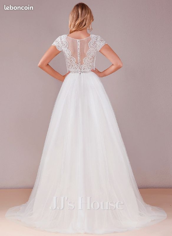 Neuve étiquetée - Robe de mariée princesse tulle dentelle serena blanc 38 (image 2)