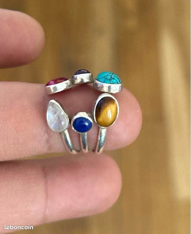 Bague En Argent Sterling 925 Sertie Pierre Précieuse Ovale 20x15mm - Toutes Tailles