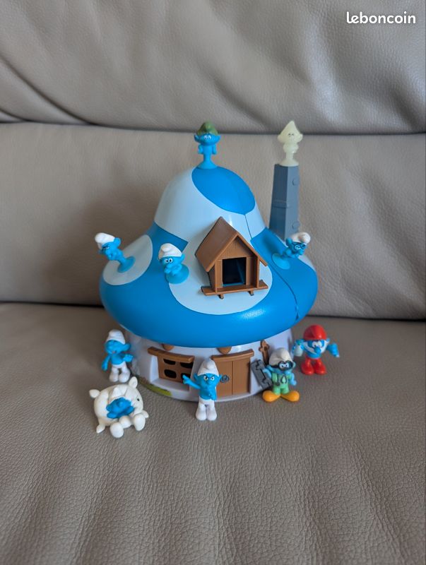 Maison Schtroumpf bleue de 2015 17 cm + 10 figurines chimiste chercheur dormeur smurf noir ventouse kinder et autres 🍄smurfen pitufos smurf schlumpfe smurfies puffi (image 4)
