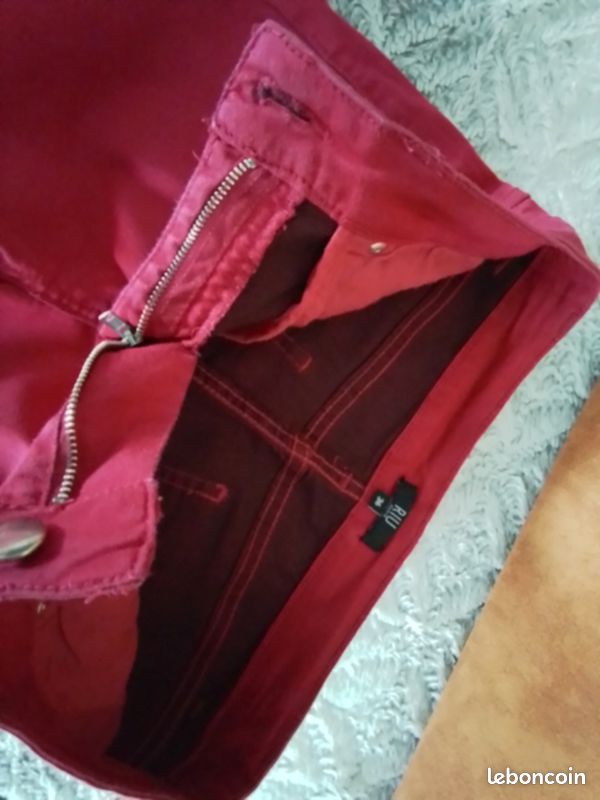 Pantalon Pantacourt Jacqueline Riu - Taille 42 - Rouge - Viscose/polyamide - Occasion TB