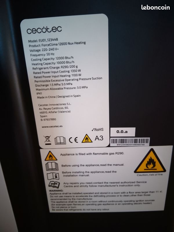 Vend climatiseur reversible (image 2)