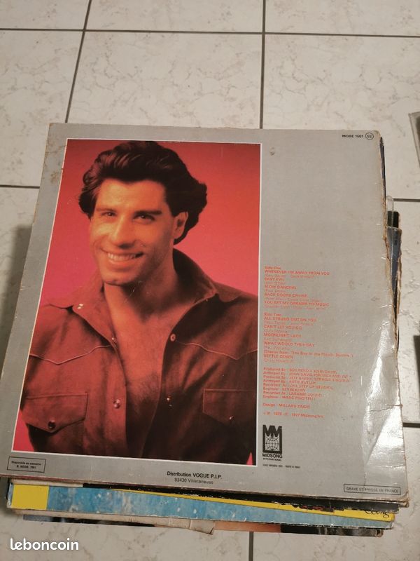 Vinyl 33 tours de John Travolta, whenever i m away from you (image 2)