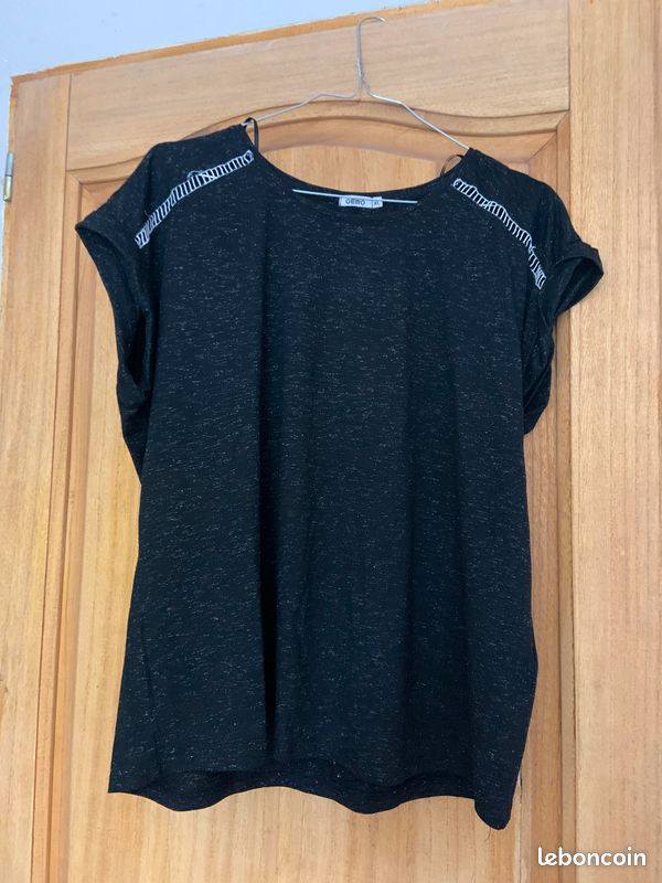 T-shirt gemo noir femme (image 2)
