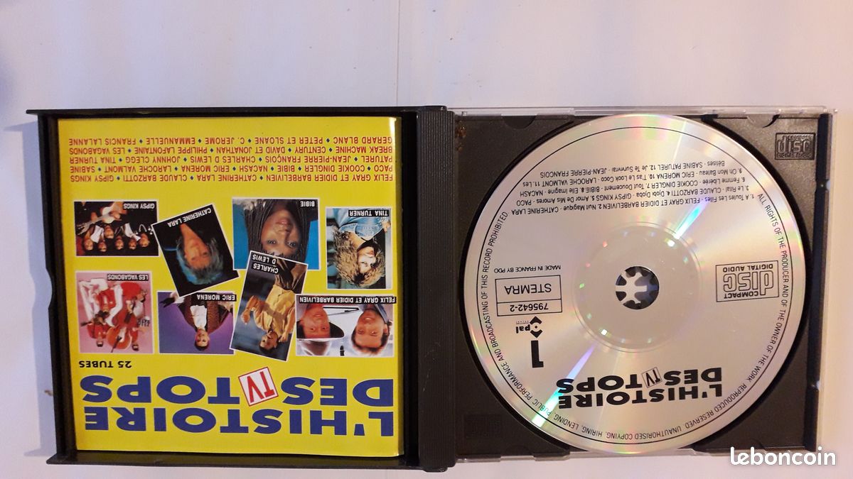 Double CD l'histoire des tops, 25 tubes, très bon état, très peu utilisé, 1990, (image 4)