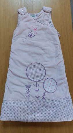 gigoteuse bebe fille dhiver avec manches amovibles et broderies
