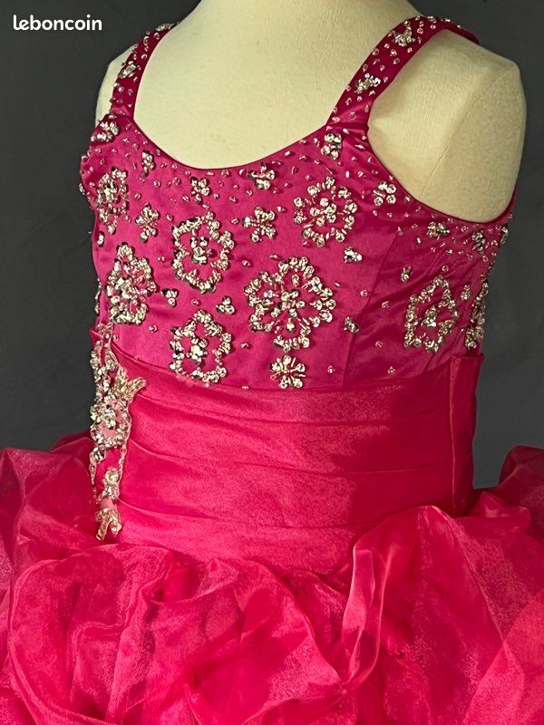 Robe de cérémonie 6 ans fushia argent 907 (image 3)