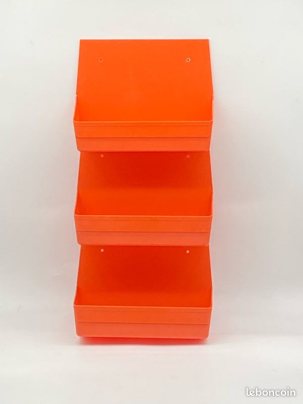 Petit meuble d’appoint modulable vintage plastique orange 🟠 (image 3)