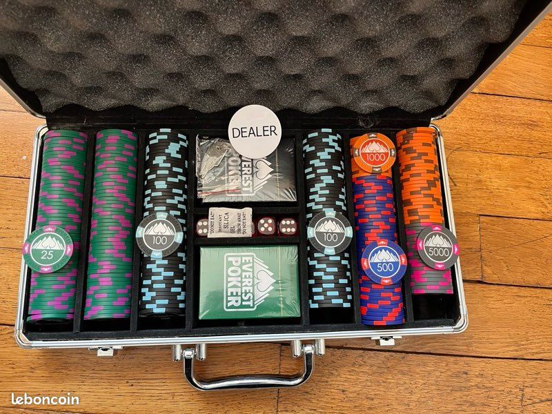 Mallette De Poker Everest – 100 Jetons Et 2 Jeux De Cartes – Neuve