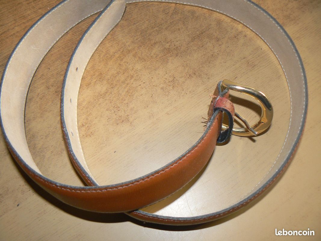 Ceintures vintage Streets Ahead en cuir marron lisse et noir