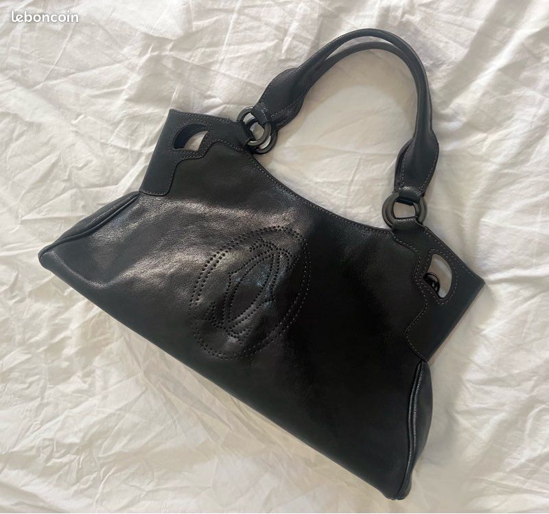 Sac noir cuir Cartier (image 3)