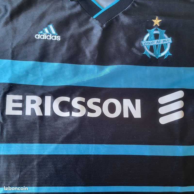 Maillot Olympique De Marseille Adidas, Ericsson SOCIOS, Taille S – Vintage Ultra Rare