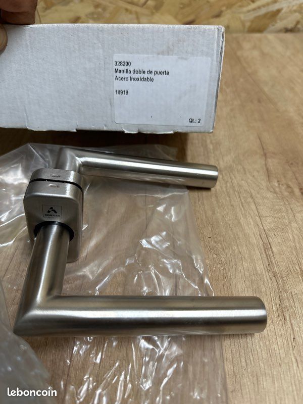 Poignée de porte double cortizo inox (image 3)