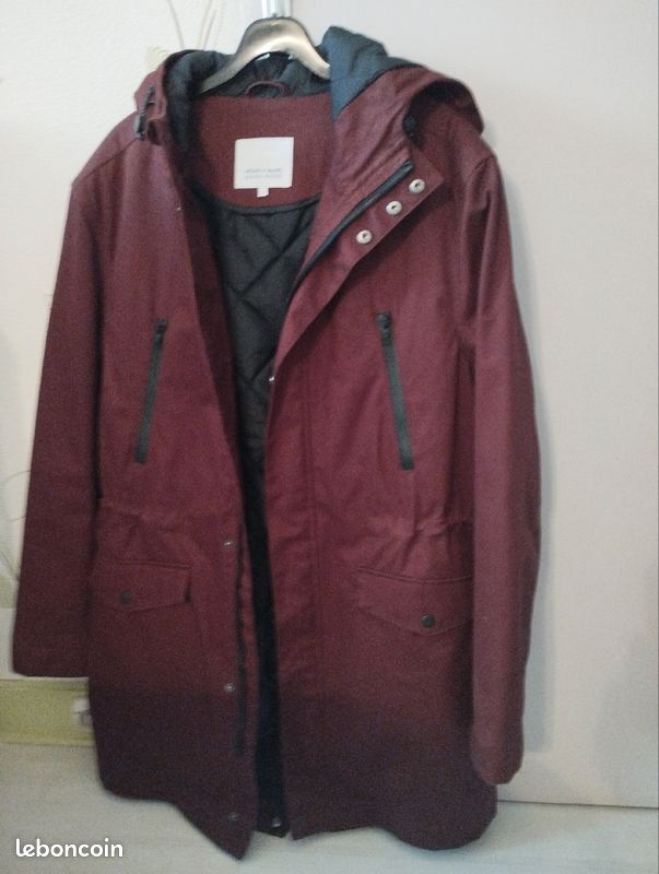 Parka homme Jules bordeau, taille L (image 1)