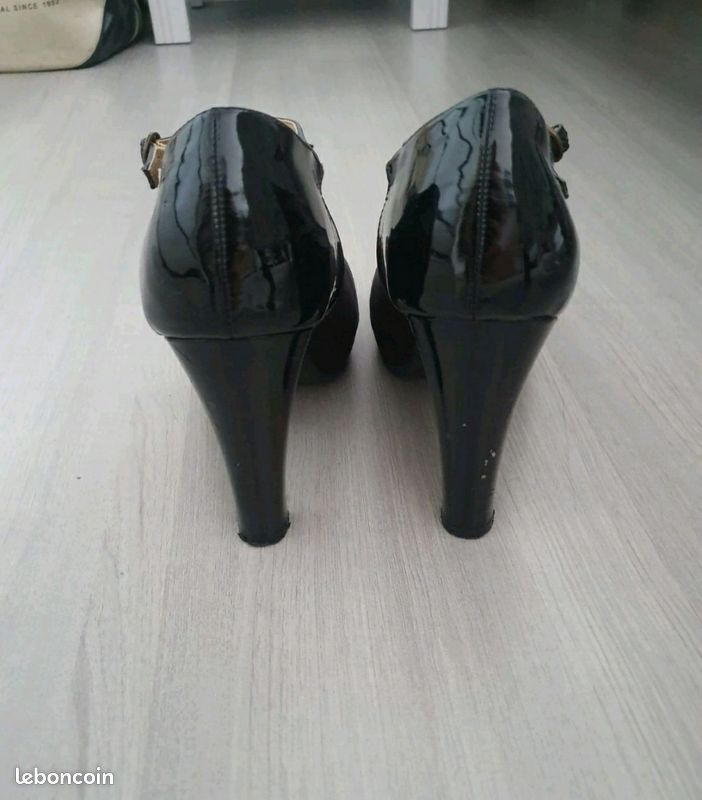Chaussures à talons bi-matieres (image 2)