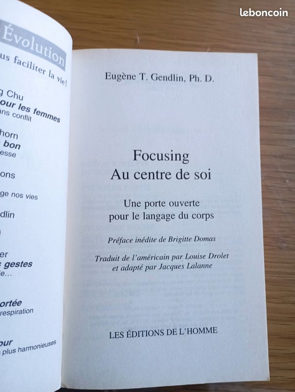 Focusing au centre de soi , Gendlin (image 2)