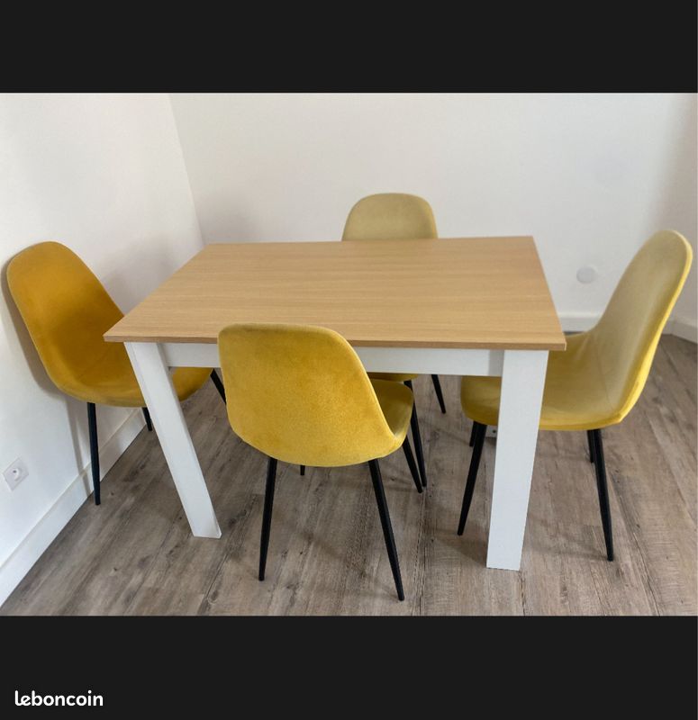 Table neuve + 4 chaise occasion (image 1)