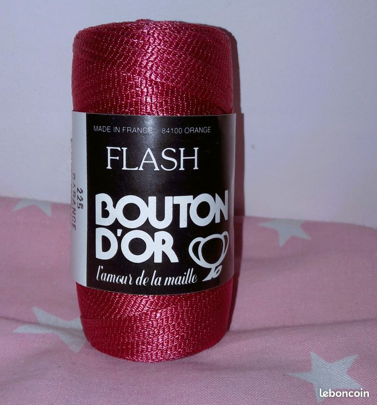 1 bobine neuve (125Mđźâ/50G) FLASH de BOUTON D'OR colori GARANCE (225) (image 1)