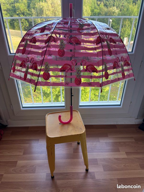 Parapluie transparent rose (image 1)
