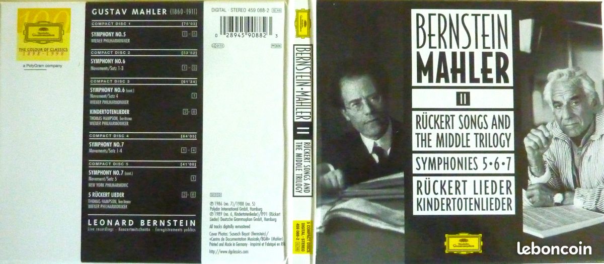 Coffret 16 CD : Intégrale des symphonies et lieder pour orchestre de Gustav MAHLER par Leonard BERNSTEIN / DEUTSCHE GRAMMOPHON / Musique classique (image 11)
