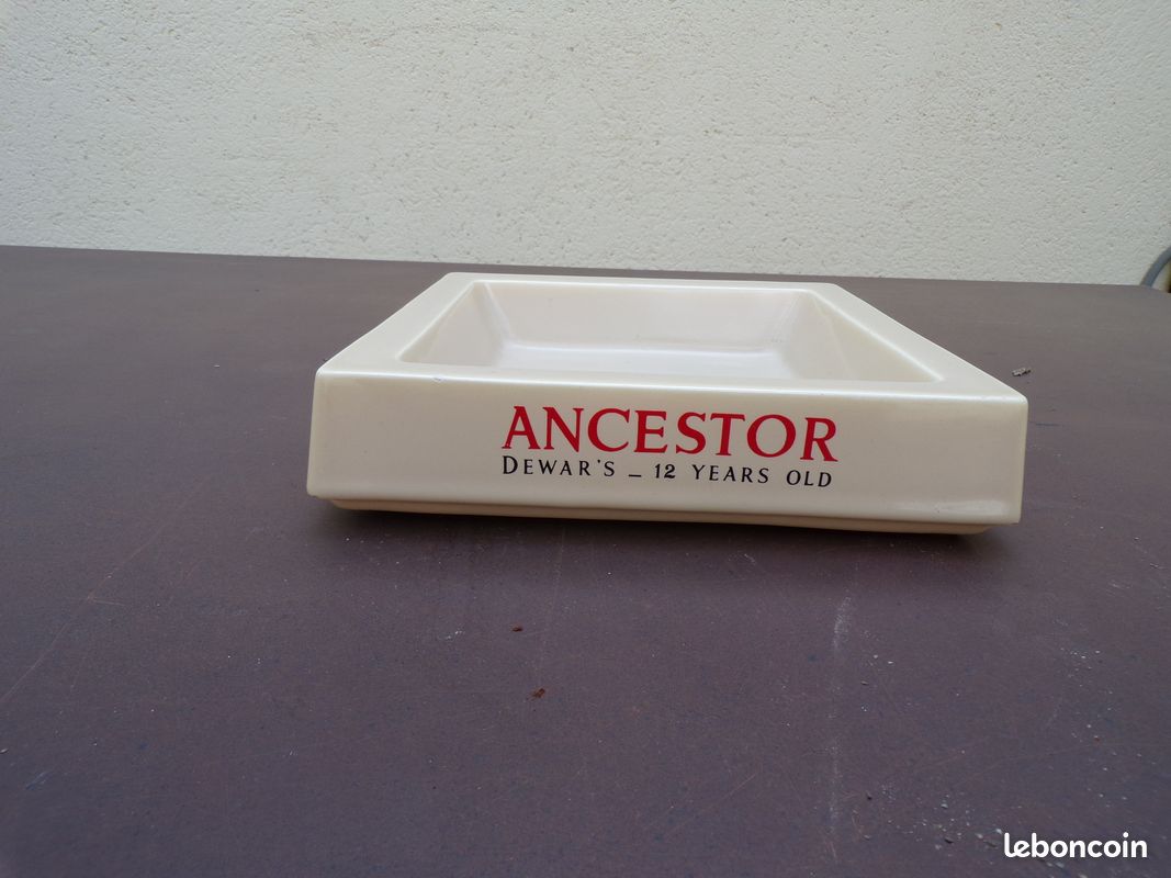 Cendrier neuf vintage whisky ecossais ancestor white label dewar's proceram aubagne (image 1)