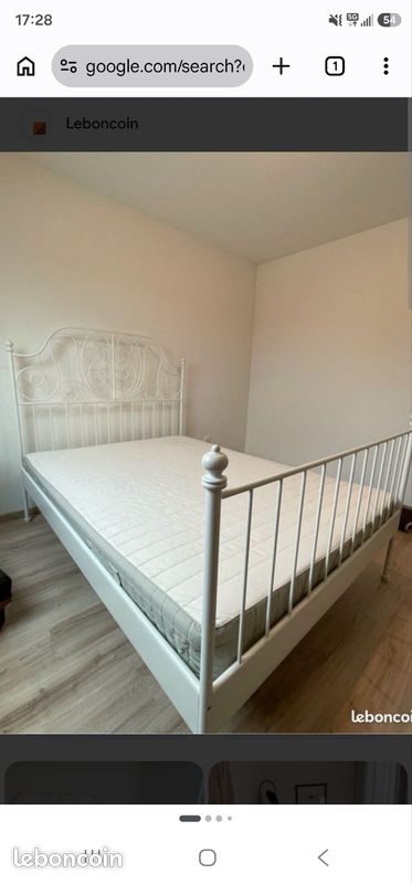 Cadre lit + sommier Ikea Levril (image 1)